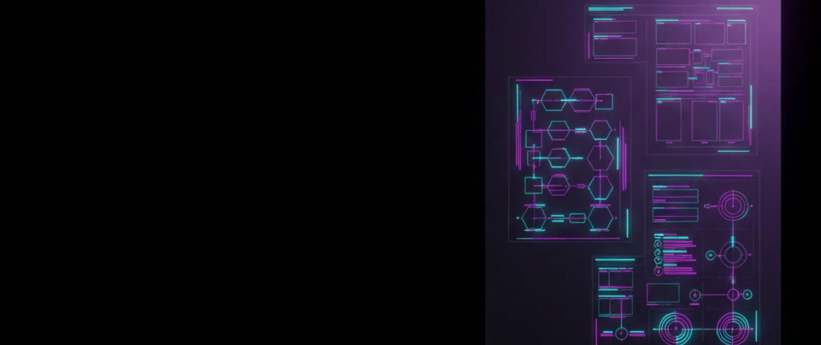 A set of layered plans and diagrams, like a scope drawn up before any work starts